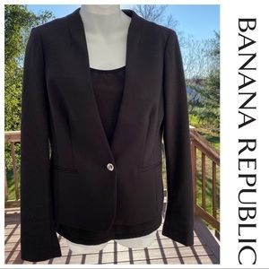 NWT Casual Ponte Modern BR Blazer, Black, 4
